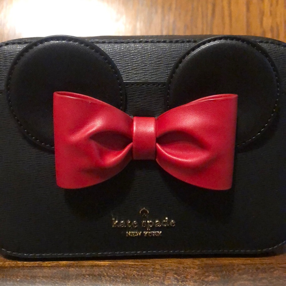 NWT-Disney x Kate Spade-Minnie Mouse-Mini Camera Bag-Black with Red Bow-$329 - Picture 2 of 15